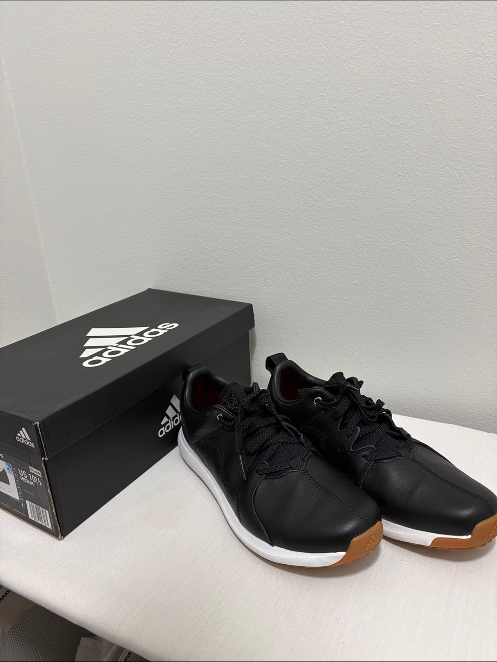 adidas Men's Black Athletic Sneakers with Gum Toe Accents
